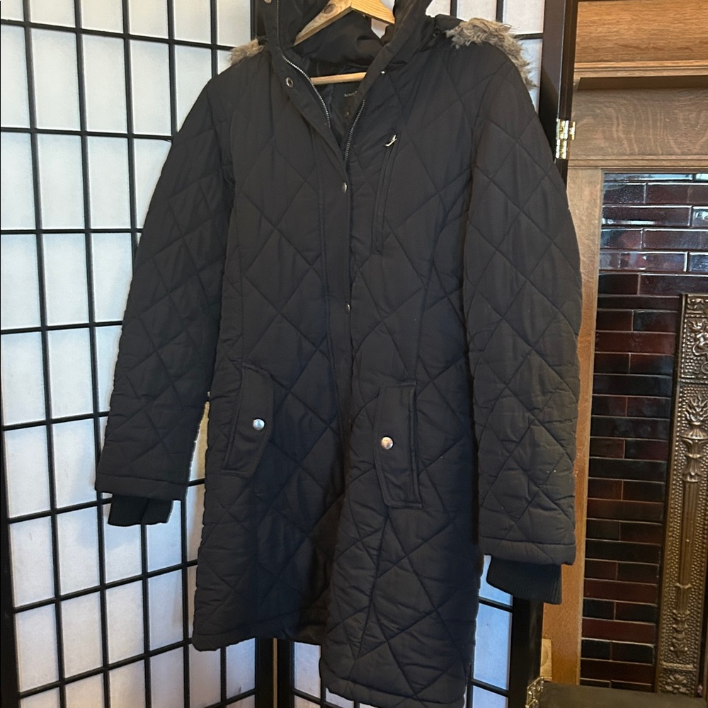 Banana Republic Dark Quilted Puffer Coat